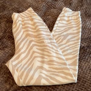 VS PINK Zebra print joggers.